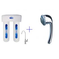 2-Stage Twist-Locks Drinking Water Filtration System + Handheld Shower Filter