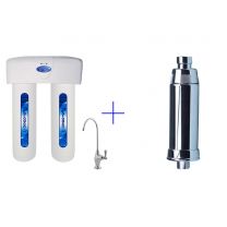 2-Stage Twist-Locks Drinking Water Filtration System + Line Shower Filter